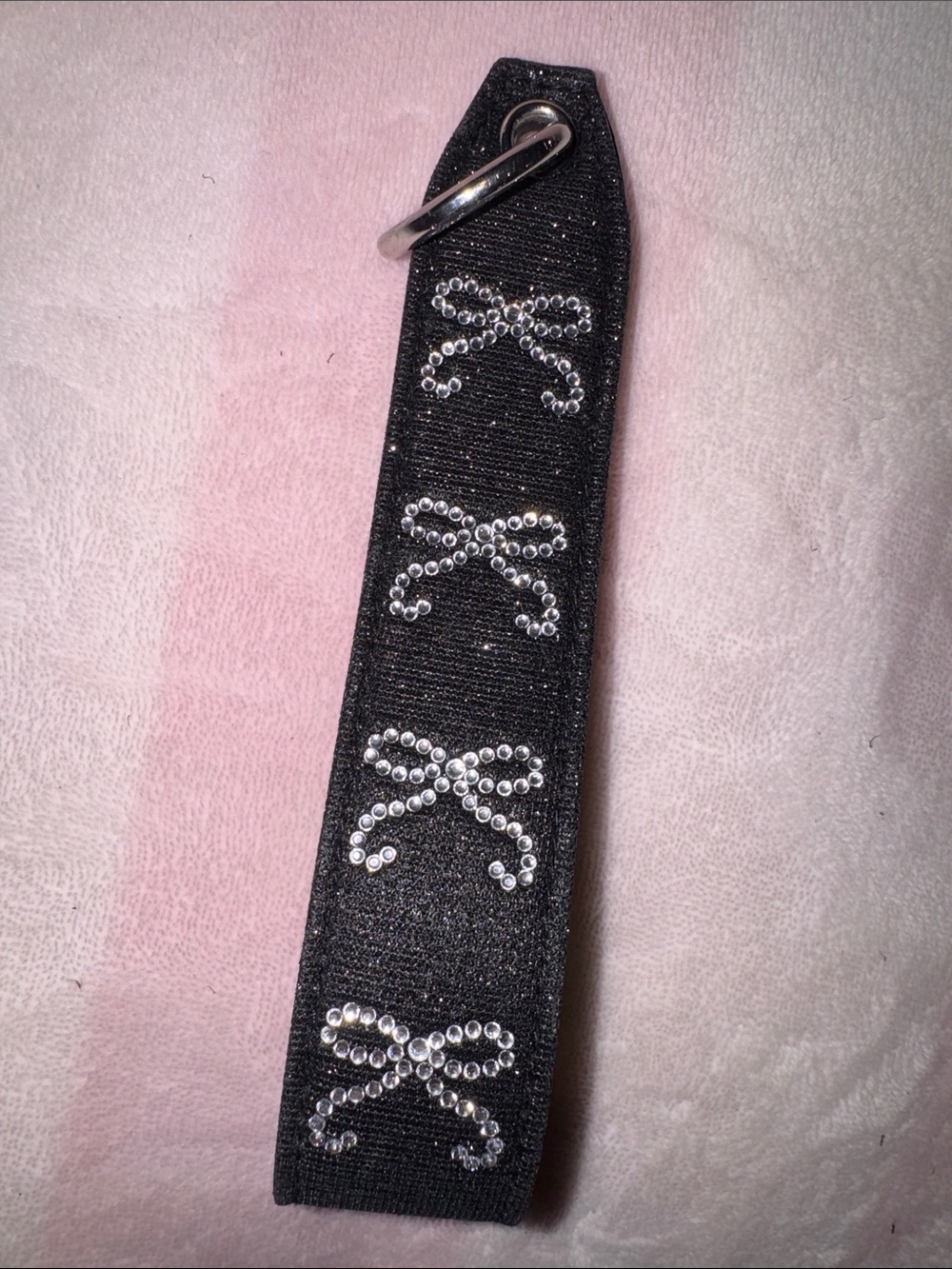 VS Black Crystal Bow Key Fob Wristlet